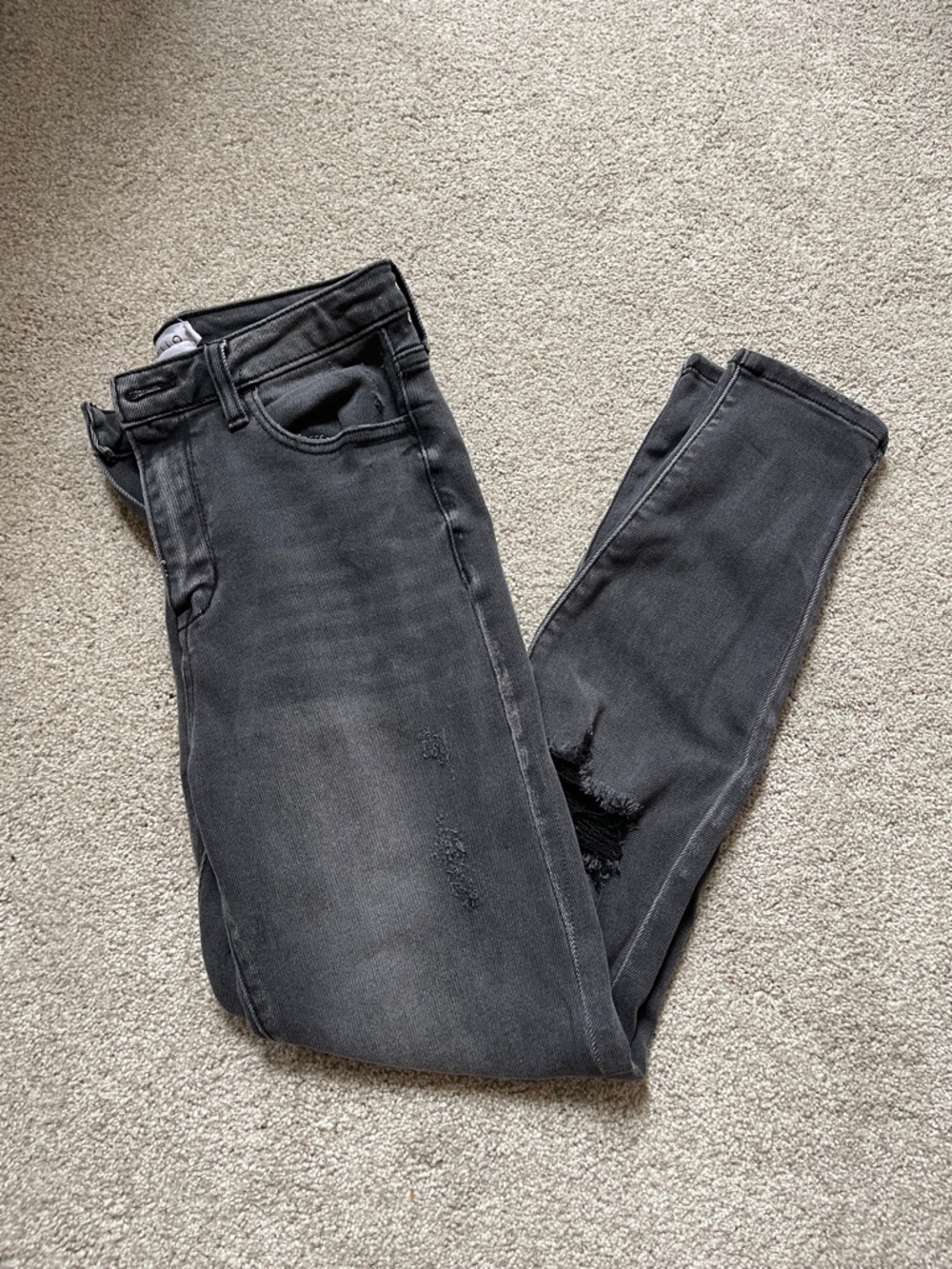 Cello Men's Black Skinny Jeans with Subtle Distress